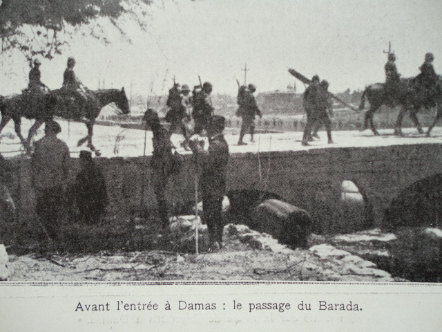 Avant l'entrée  A Damas :  Le passage du Barada. Journal L'illustration