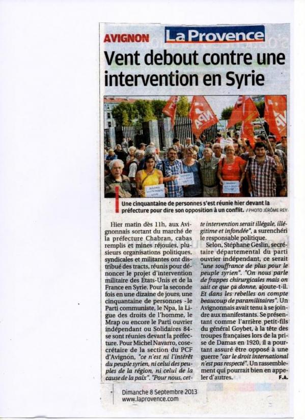 Intervention en Syrie : Provence